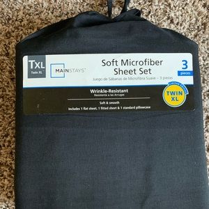 Mainstays Twin XL Soft Microfiber Sheet Set-Black